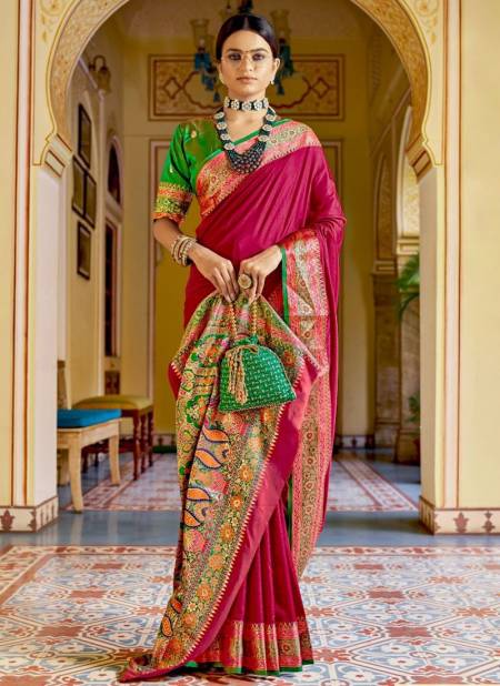 Dark Pink Colour RAJYOG AARCHI New Exclusive Wear Soft Banarasi Plain Silk Latest Saree Collection 9205